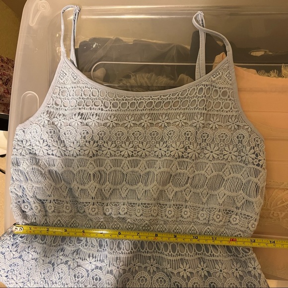 💜H&M Light Blue Mini Lace Patterned Dress - Picture 8 of 8